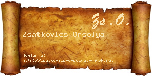 Zsatkovics Orsolya névjegykártya